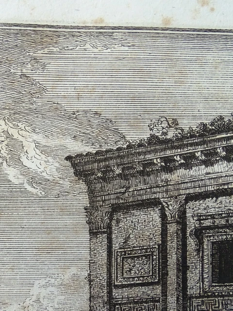 Gravure Ancienne 1807 - Rome, Intérieur Du Temple D'Hercule à Cora - Mariano Vasi