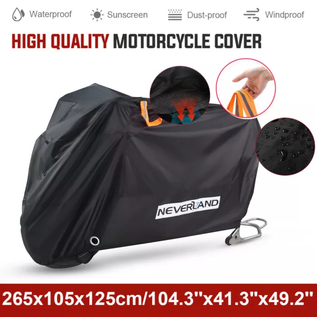 XXL Motorcycle Motorbike Cover Scooter Rain Dustproof UV Wind Protector 265cm UK