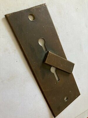 Old Mission Art Craft Craftsman Brass Door 2 Keyhole Cover Back Plate Escutcheon