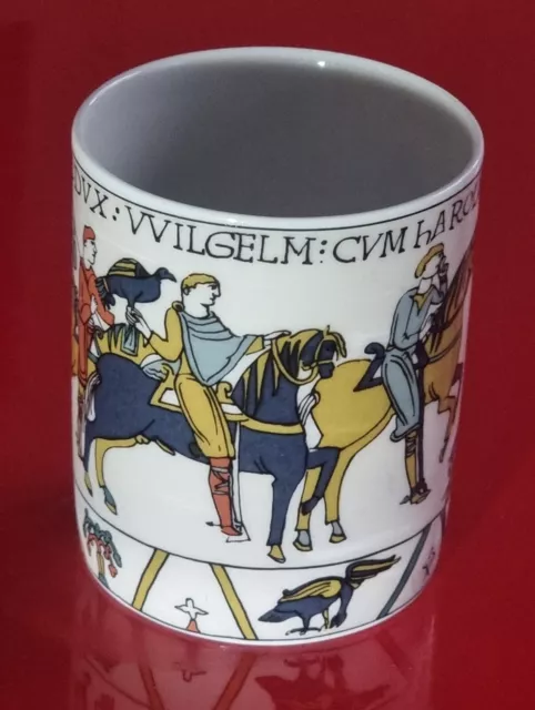 Bayeux Tapestry china tumbler / beaker / handleless mug. Limoges France 3