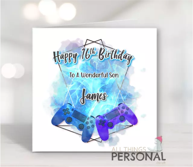 Personalised Birthday Card Boys Gaming Son Grandson Nephew Brother Gamer Teenage