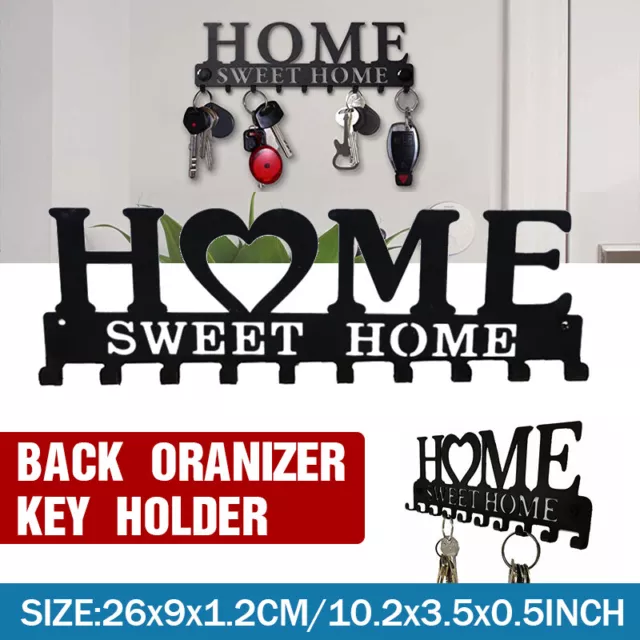 10 Hooks Door Back Organizer Key Holder Hanging Wall Mounted Hanger Storage Rack