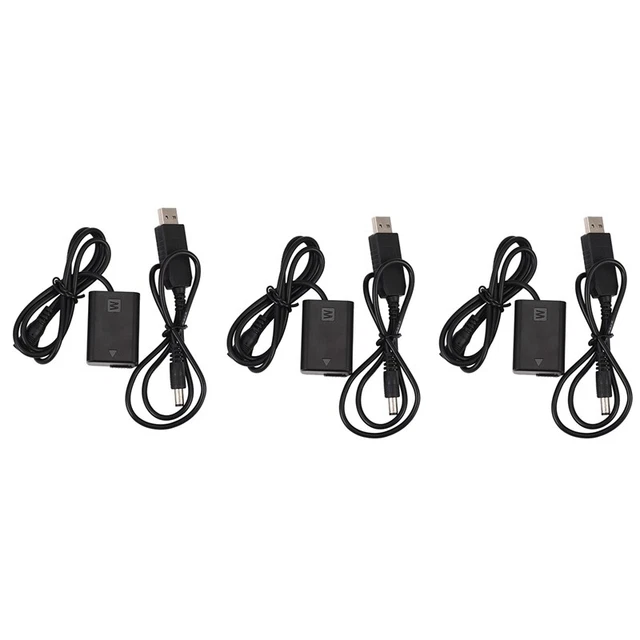 Batteria fittizia 3X Np-Fw50 con banco Dc (5V 2A) adattatore USB per A7R, A7, A7S, AB7Z4