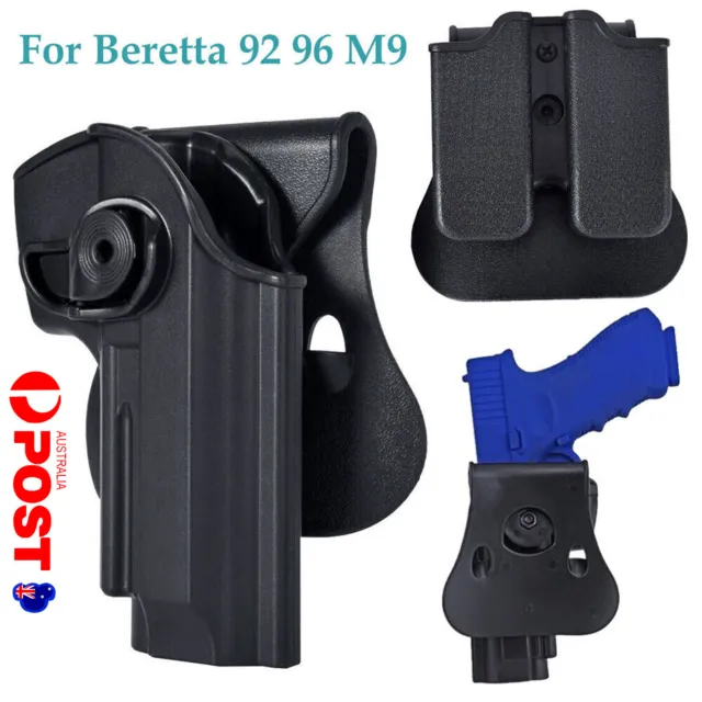 Tactical Beretta 92 96 M9 Magazine Mag Pouch Retention Rotate Pistol Holster O