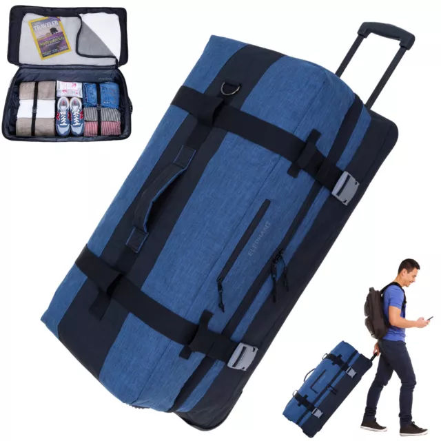 Trolley Herren Reisetrolley XXL 80cm 120L Trolly groß Elephant Travel 13032 Blau