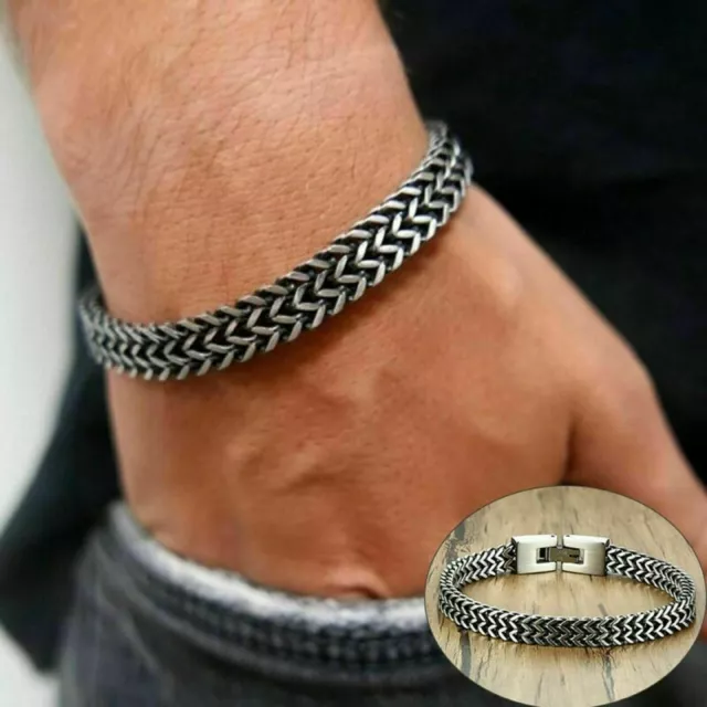 Herren Edelstahl Armband Silber Herrenarmband Armkette Männer Geschenk