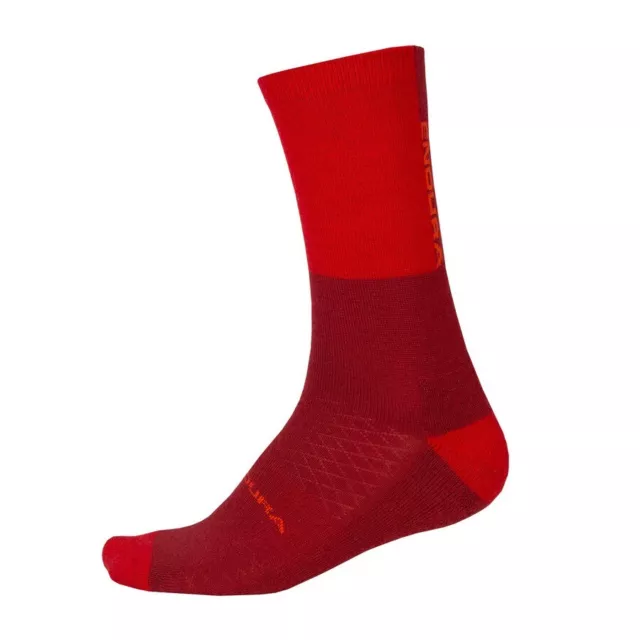 Calcetines Baabaa Merino Invierno Sock (Paquete Individual) Rust Red Endura Clo