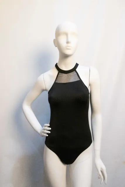 BALERA Black dance leotard with mesh insets Size Large Child