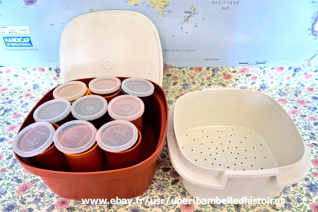Yaourtière Tupperware Vintage - 9 Pots, 5 Couvercles, Bon état
