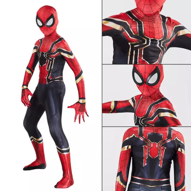 Kids Boys Avengers Iron Spiderman Superhero Cosplay Costume Fancy Dress Jumpsuit