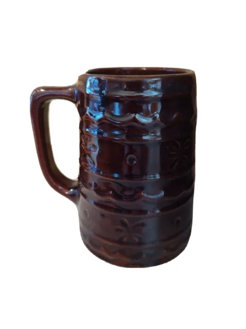 Vintage Mug Cup Stein Marcrest Pottery Daisy Dot Brown Tankard Stein Mug Cup