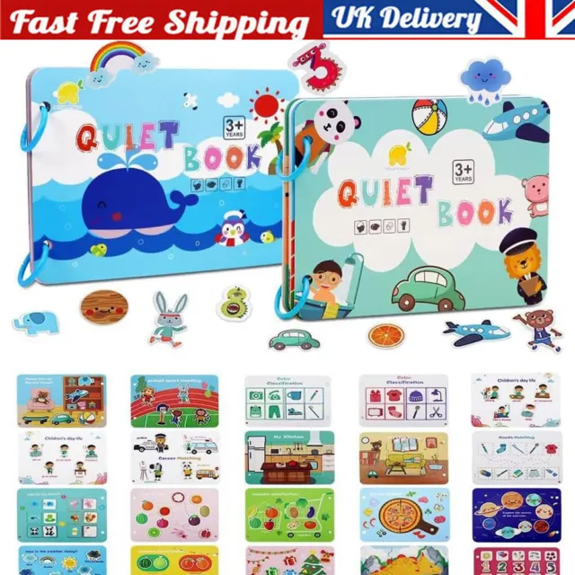 2x Montessori Quiet Book for Toddlers Montessori Busy Book Preschool Educational