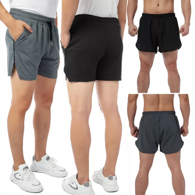 Men Running Shorts Quick Dry Gym Athletic Workout Shorts Fitness Short Pants New
