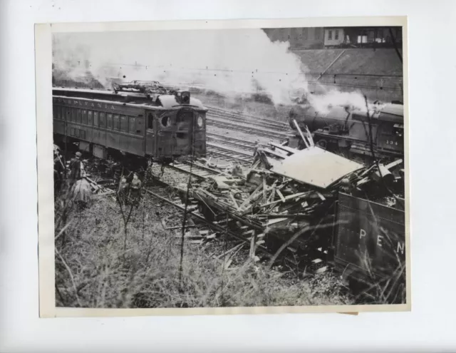 1944 Philadelphia Pennsylvania Train Wreck Photo Vintage Original 7X9