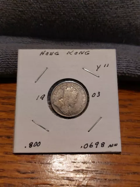 1903 Hong Kong Edward VII - 10 Cents - Silver Coin