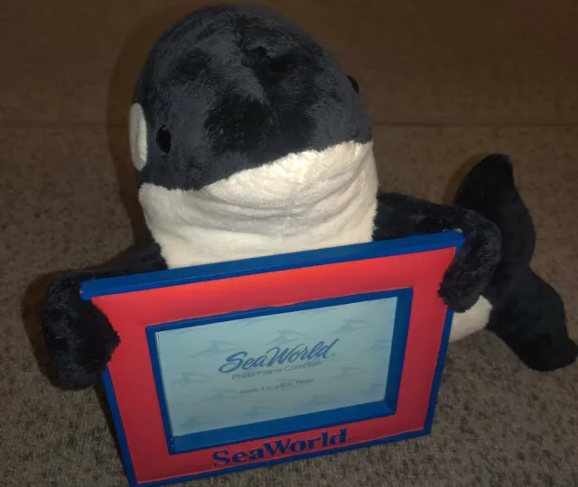 Sea World ORCA SHAMU Plush With Resin Photo Frame Fits 4 x 6 Picture NEW