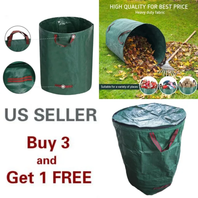 Reusable Garden Waste Bags with Lid 72 Gallon Yard Leaf Lawn Trash Waste Bags