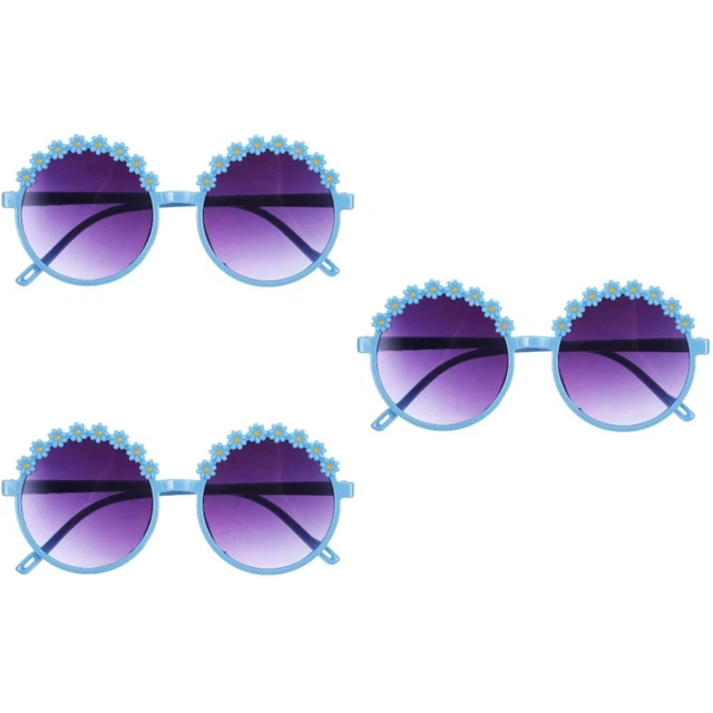 3 Pairs Baby Cute Sunglasses Little Daisy Sunglasses Kids Flower Sunglasses Gift