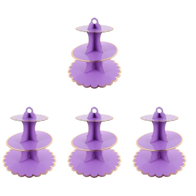4 Set Supporto Torte In Cartone Bicchiere Carte Carte Supporto Cupcake Carta