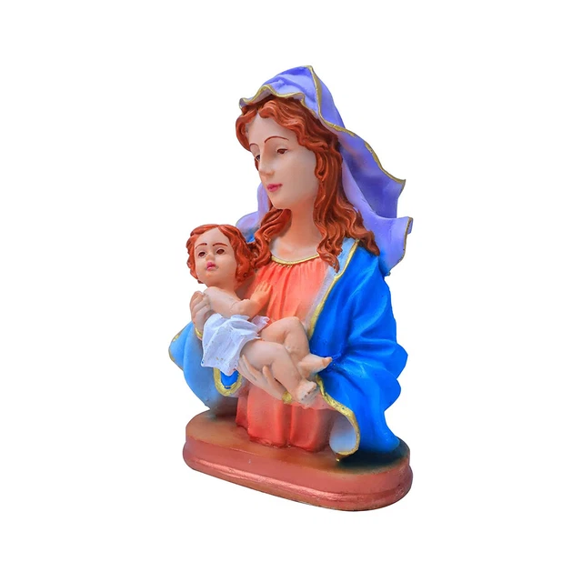 Indian Traditional Rosary Mary with jesus Crist Statue Showpiece For Tabletop