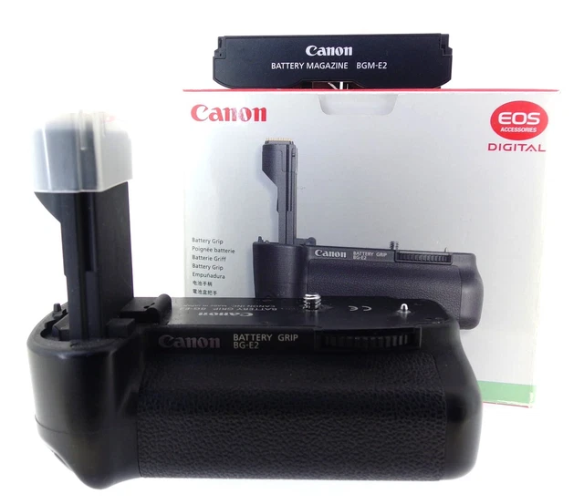 CANON GENUINE BG-E2 Battery Grip, Boxed w/ BGM-E2 AA Battery Insert and ...