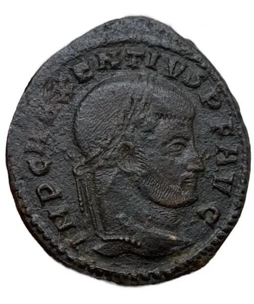 Maxentius Æ Follis, 310-311 AD, Roma in hexastyle temple. Ancient Roman Coin