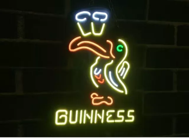 10" Vivid LED Guinness Beer Toucan Neon Sign Light Lamp Bar Cute Gift Wall Decor