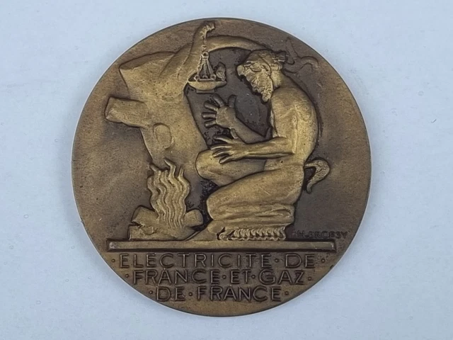 Médaille poiçon bronze Electricité et Gaz - VILLERS COLLECTIONS