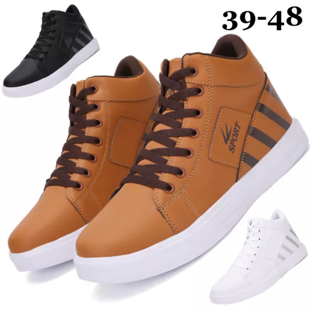 Mens Trainers Casual Leather Sports Shoes Running Walking Gym Athletic Sneakers