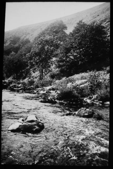 ANTIQUE Magic Lantern Slide DOWN LYNN MALMSMEAD C1900 OLD PHOTO DEVON