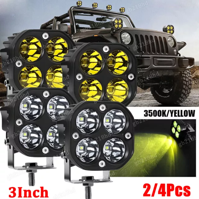 3inch LED Work Light Flood/Spot Cube Pods Bar Driving Fog Lamp Offroad Truck SUV