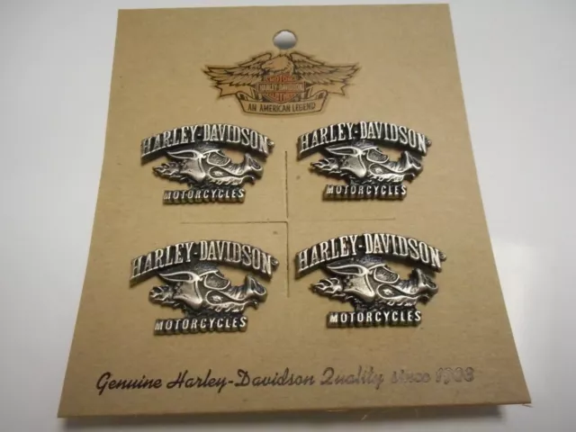 Wow Lot Of Four Harley Davidson  Road  Hog Pewter Pins  Beautiful Fantastic