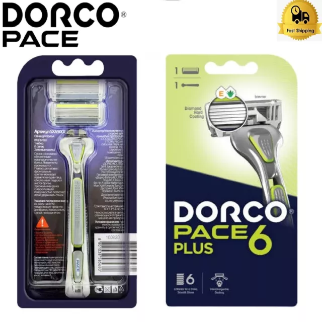 The All New DORCO PACE 6 PLUS Includes Razor Handle & 1 Razor Cartridge FREE