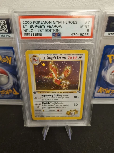 LT Surges Fearow 7/132 1st Edition Holo Psa 9 Pokemon Gym Heroes WOTC