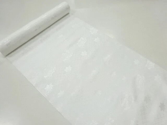 42270# Japanese Kimono / Bolt For Juban / Woven Seigaiha & Maple Leaves