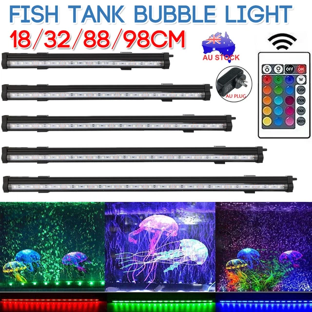 LED Aquarium Lights Submersible Air Bubble RGB Light for Fish Tank Underwater AU