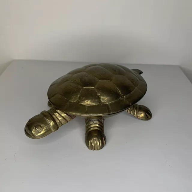 Vtg.Turtle box sculpture  Vintage solid brass Decorative jewelry box, ASHTRAY