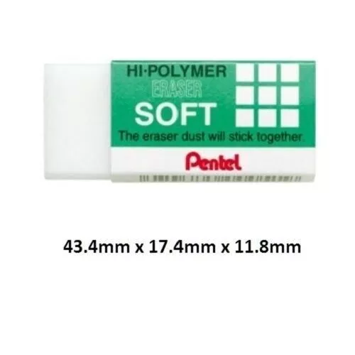ZES-05 Pentel Hi-Polymer Small Soft Eraser | Stationery Student Study | Bulk Lot