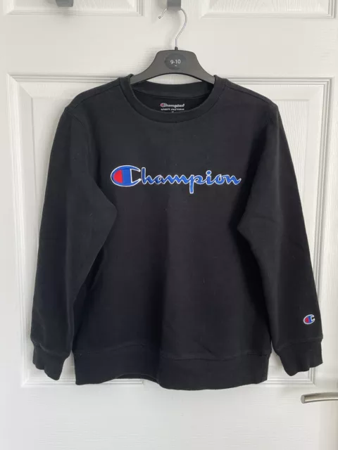 Kids Black Mix CHAMPION Sports Long Sleeve Overhead Graphic Sweater Size Medium