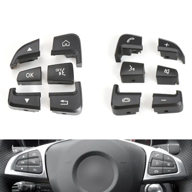 Bouton d'interrupteur de volant noir montage universel pour Benz CClass W205