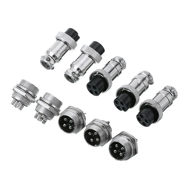 Prise GX16 5 Broches Connecteurs Aviation GX16-5 Broches - Lot De 6 Paires Mâle/Femelle Prise Aviation Mâle Femelle