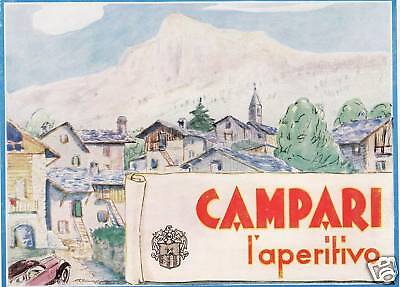 Pubblicita' 1936 Bitter Campari Aperitivo Paesaggio Alpi Dolomiti  Muggiani