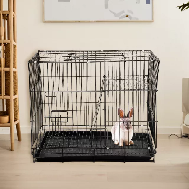 Small Animal Metal Cage with Removable Tray For Rabbit Guinea Pig Dog Cat Pet UK