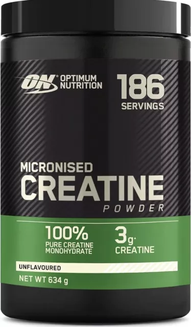 Optimum Nutrition Micronised Creatine Powder 634G ~ 186 Servings ~ EXP: 12/2025