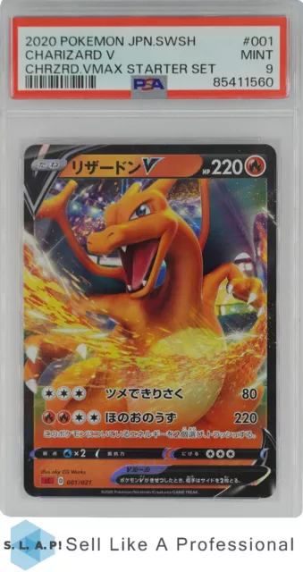 2020 Pokemon Japanese Sw & Sh Charizard Vmax Starter Set 001 Charizard V Psa 9