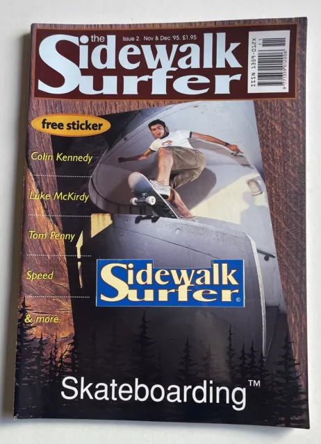 Sidewalk Surfer  magazine issue 2 Nov/Dec 1995 With Sticker Skateboarding