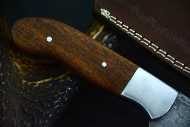 8.7"OAL Custom Hand Forged Damascus Steel Hunting Knife Handmade (Q77) 6