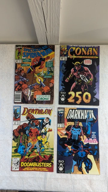 Marvel Comics 4 Comic Books, Conan, Deathlok, Darkhawk, Spectacular Spiderman 91