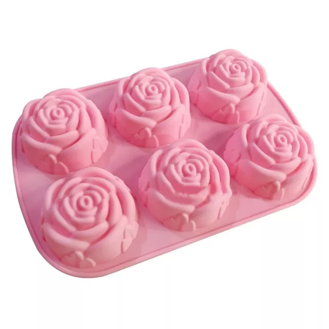 Stylish Rose Flower Shaped Silicone Cake Mold for Muffins and Chocolates