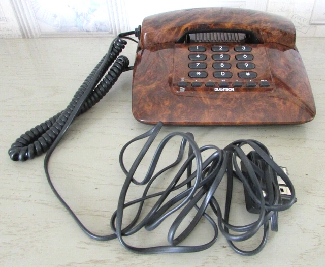 Ancien téléphone à touche beige et vert socotel en Bakétalite